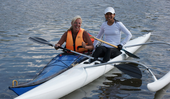 Outrigger paddeln ist ein beliebter Sport beim Frankfurter Kanu-Verein